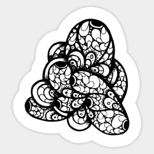 Abstract Shape With Flower Petals Doodle Art Sticker